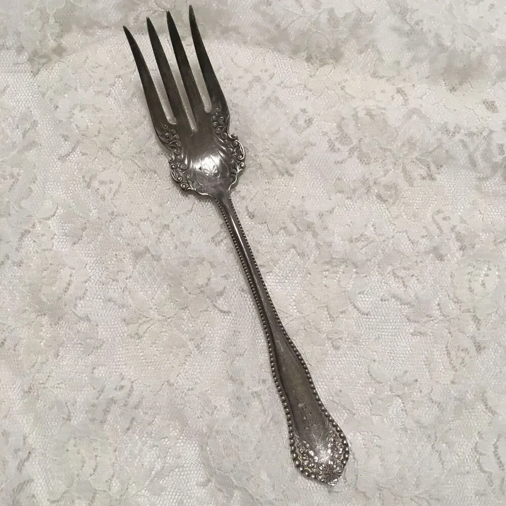 Vintage Rogers Mayflower Serving Fork Ornate Serving Fork 7.5